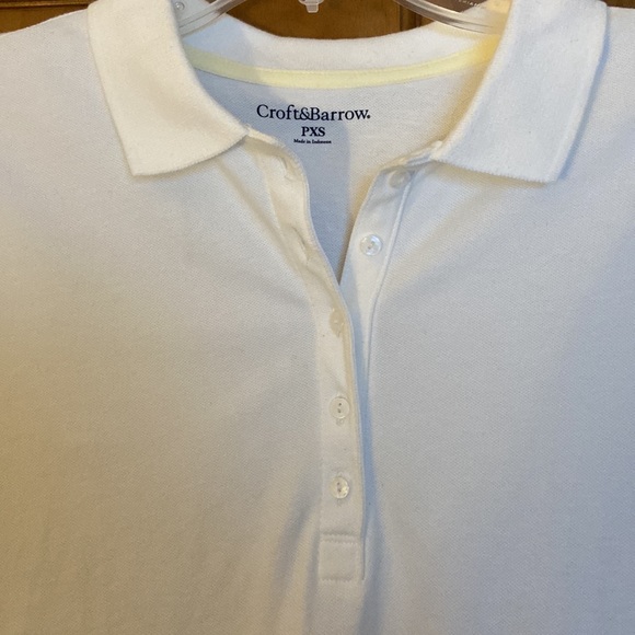 Croft & Barrow White Fitted Polo Shirt - Picture 4 of 5